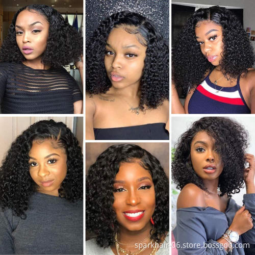 Brazilian Short Human Hair Wigs for Black Women Natural Color Remy Glueless Short Bob Curly Human Hair Wigs Pixie Cut Wigs